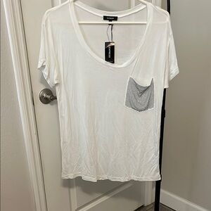 Express Relaxed White T shirt with pocket